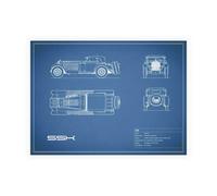 Stampa su Tela su Carta Poster o Quadro Rogan Mark Mercedes SSK-Blue