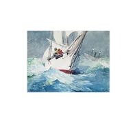 Stampa su Tela su Carta Poster o Quadro Winslow Homer Reefing sails around Diamo
