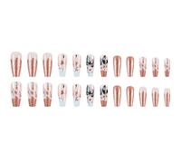 Stampa Su Unghie Oro Rosa Glitter Francese Balletto Artificiale Manicure Dichiarazioni Per Le Donne Alla Moda Chiodo Francese