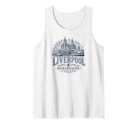 Stampa sul lungomare del Liverpool Merseyside England, Blu Marino Canotta