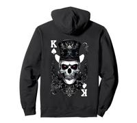 Stampa Teschio Poker K Spades Felpa con Cappuccio
