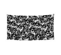 Stampa teschio umano bianco e nero Halloween Natale Banner Decor Outdoor Indoor Hanging Party Sign a prova di dissolvenza per uso ripetuto