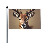 Stampa testa di cervo stampa bandiera da giardino all'aperto 1,5 x 1,5 m
