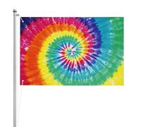 Stampa tie-dye arcobaleno,Bandiera da giardino, bandiera decorativa da cortile, bandiera bifacciale, 2x3 piedi, per esterni e interni