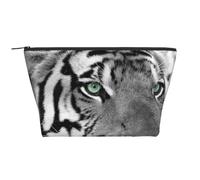 Stampa tigre bianca nera, Borsa da toilette Borsa per trucco Borsa per cosmetici Borsa da toilette da viaggio portatile