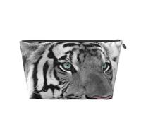Stampa tigre bianca nera, Borsa da toilette Borsa per trucco Borsa per cosmetici Borsa da toilette da viaggio portatile
