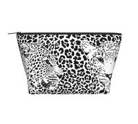 Stampa tigre leopardata in bianco e nero, Borsa da toilette Borsa per trucco Borsa per cosmetici Borsa da toilette da viaggio portatile