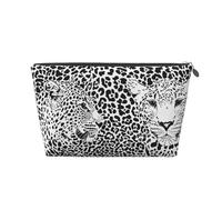 Stampa tigre leopardata in bianco e nero, Borsa da toilette Borsa per trucco Borsa per cosmetici Borsa da toilette da viaggio portatile