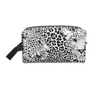 Stampa tigre leopardata in bianco e nero, Borsa per il trucco Borsa per cosmetici Borsa da viaggio portatile da viaggio Borsa per trucco Organizer