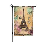 Stampa Torre Eiffel di Parigi, 30,5 x 45,7 cm, bandiera da giardino per tutte le stagioni, decorazione esterna per cortile, patio, portico e bandiera del prato