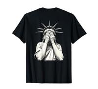 Stampa Triste Statua della libertà sul Retro Maglietta