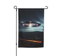 Stampa Ufo At Night 30,5 x 45,7 cm bandiera da giardino per tutte le stagioni decorazione esterna per cortile, patio, portico e bandiera del prato