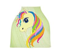 Stampa Unicorno Arcobaleno Passeggino Tettoia Copri Seggiolino Copertura Infermieristica Auto per Bambini per L'Allattamento Al Seno Morbido Traspirante Elastica Tettuccio