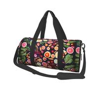 Stampa vegana di frutta e verdura dal vivo, Borsone da viaggio di grande capacità Borsa rotonda Borsa da viaggio sportiva Borsa da viaggio Borsa da fitness