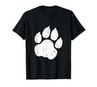 Stampa Vintage Zampa Di Leone Ghepardo Impronta Tigre Leopar Maglietta