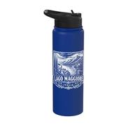 Stampa xilografia Lago Maggiore Italia Stainless Steel Insulated Water Bottle