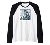 Stampa xilografica su Legno Don Quijote The Impossible Dream Navy Maglia con Maniche Raglan