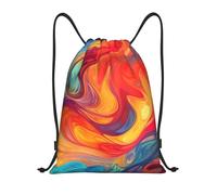 Stampa Zaino Coulisse Artistic Effect Colorful, Leggero Sacca Sportiva, Fashion Zainetto, per Spiaggia Piscina 36X42cm