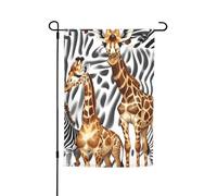 Stampa zebra e giraffa 30,5 x 45,7 cm portico tutte le stagioni bandiere all'aperto decorazione cortile bandiera patio decorazione cortile