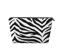 Stampa zebrata in bianco e nero, Borsa da toilette Borsa per trucco Borsa per cosmetici Borsa da toilette da viaggio portatile
