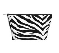 Stampa zebrata in bianco e nero, Borsa da toilette Borsa per trucco Borsa per cosmetici Borsa da toilette da viaggio portatile