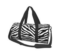 Stampa zebrata in bianco e nero, Borsone da viaggio di grande capacità Borsa rotonda Borsa da viaggio sportiva Borsa da viaggio Borsa da fitness