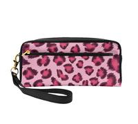 Stampa zebrata rosa, Borsa per il trucco Borsa per cosmetici Borsa da viaggio portatile da toilette Astuccio in pelle per donne e ragazze