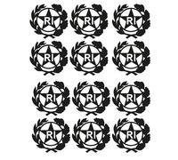 StampaGenerale® - 12 Pz Bollino Adesivo per Targa Auto e Moto con Stemma Logo RI in PVC Resistente e Impermeabile Facile da Applicare Ideale per Restauri (13x13 mm)