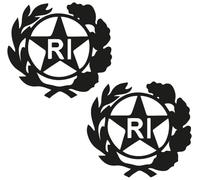 StampaGenerale® - 2 Pz Bollino Adesivo Per Targa Auto e Moto con Stemma Logo RI in Pvc Resistente e Impermeabile Facile da Applicare Ideale per Restauri (13x13 mm)
