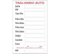 StampaGenerale® - 35 Pz Etichette Adesive in Carta per Tagliando Auto (8,5x5,5 cm) Scrivibili a Penna, Facili da Applicare - Ideali per Revisione e Manutenzione Veicoli