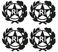 StampaGenerale® - 4 Pz Bollino Adesivo per Targa Auto e Moto con Stemma Logo RI in PVC Resistente e Impermeabile Facile da Applicare Ideale per Restauri (13x13 mm)