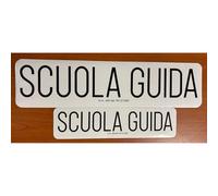 StampaGenerale® - Kit 2 Adesivi “SCUOLA GUIDA” in PVC - Resistenti all’Acqua e ai Raggi UV - Misure 40x10 cm e 60x15 cm - Adesivo per Autoscuole Cofano e Retro Veicolo