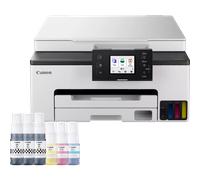 Stampante 3 in 1 inkjet a colori ricaricabile wireless MegaTank Canon MAXIFY GX1050 + 2 flaconi di inchiostro nero aggiuntivi