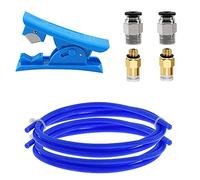 Stampante 3D aggiornato a lunga distanza MK8 estrusore in metallo + molla di livellamento + tubo PETG + kit custodia in silicone MK8 for Ender 3 V2 CR10 (Color : 2M blue set)