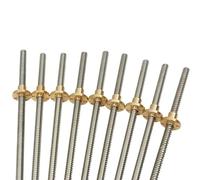 Stampante 3D con vite di comando T8, asta trapezoidale da 8 mm con dado in rame, lunghezza 80 mm 100 117 120 125 130 132 150 190 200 230 240 250 280 300 400 500 mm, 1 pz
