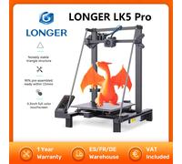 Stampante 3D LONGER LK5 Pro Design triangolare pre-assemblato al 90% Area di stampa grande ventola a doppio ventilatore 30 * 30 * 40 cm Touchscreen a colori da 4,3 pollici