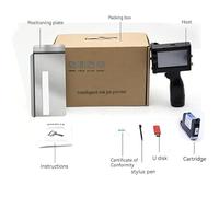 Stampante a getto d'inchiostro portatile 25.4mm Handheld Coding Machine Piccola stampante a getto d'inchiostro portatile Etichetta con logo for tappo di bottiglia 25 Scelte linguistiche Contatore/Nume