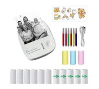 Stampante Adesiva Portatile | Macchina Termica Portatile Wireless Etichette Senza Inchiostro - Macchina per Creare Adesivi con Quattordici Rotoli di Carta - per Viaggi Scuola Casa Ufficio Foto Memo Di