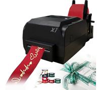 Stampante digitale a nastro per stampa di etichette in nastro di raso, supporta oltre 50 lingue, ideale per confezioni regalo e feste di Natale