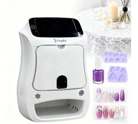 Stampante Digitale Per Unghie 2400DPI Con App Mobile E Schermo Touch 5", Stampante Nail Art 3D Automatica Con Asciugatura U-V LED, Ideale Per Manicure Casa, Eventi E Saloni Professionali(Machine)