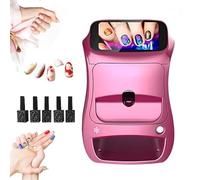 Stampante digitale portatile per unghie, macchina automatica intelligente per manicure 3D, oltre 1000 design personalizzabili, ideale per saloni di bellezza professionali.(Pink)