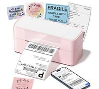 Stampante Etichette Spedizione 245BT, Stampante Termica Etichette Adesive 4X6 per Affrancatura Bluetooth per Piccole Imprese, Indirizzo, Compatibile con Royal Mail, Amazon, Shopify, Ebay, Rosa