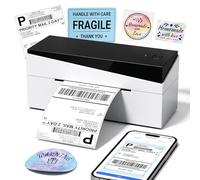 Stampante Etichette Spedizione Bluetooth, 249BT Stampante Termica Etichette Adesive 4X6 per Affrancatura per Piccole Imprese, Indirizzo, Compatibile con Royal Mail, Amazon, Shopify, Ebay, Bianco