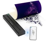 Stampante for stencil for tatuaggi wireless, macchina for stencil termica portatile wireless, stampante for trasferimento tatuaggi, A4 2000 mAh ricaricabile, 10 fogli di trasferimento, compatibile con