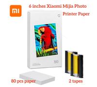 Stampante fotografica Xiaomi Mi Dedicata da 6 pollici 80 pezzi Carta fotografica autoadesiva posteriore Set di nastri colorati Pellicola protettiva HD Carte fotografiche