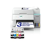 Stampante Inkjet Multifunzione 3 in 1 a colori EPSON EcoTank ET-3956, A4, Fronte retro automatico, LAN, WiFi, Bianca