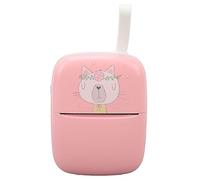 Stampante per Adesivi Bluetooth, Macchina per Etichette Termiche Portatile, Stampa Senza Inchiostro, Batteria Incorporata da 1000 MAh, per la Stampa di Domande Errate (Rosa)