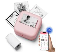 Stampante per adesivi, mini stampante, stampante Bluetooth senza inchiostro compatibile con telefono e tablet, mini stampante tascabile con adesivi, stampante termica portatile per appunti di studio,