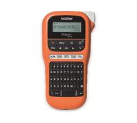 Brother PTE110 | Etichettatrice Palmare Professionale | Settore Elettrico | Tastiera QWERTY | Display LCD | 200 Simboli | Nastri Serie TZE fino 12 mm | Colore Arancio