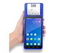 Stampante per Ricevute Macchina Terminale POS Android Portatile, Supporta GMS WiFi, Display HD da 5,5 Pollici Mini Terminale POS Mobile Portatile con Scanner per Fotocamera (Spina UE)